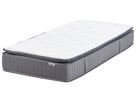 Pocket Sprung Mattress EU Single Size Cooling Memory Foam Filling Removable Cover 3ft Firm Modern Design Quilted Beliani