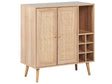 Rattan Sideboard Light Engineered Wood with Rattan Front 2 Door Shelf Wine Rack Boho Style Sideboard Hallway Beliani