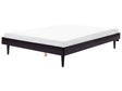 Bed Black Rubber Wood EU King Size 5ft3 without Headboard Slatted Base Minimalistic Rustic Style Beliani