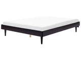 Bed General Black Rubber Wood EU King Size 5ft3 without Headboard Slatted Base Minimalistic Rustic Style Beliani
