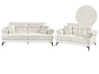 Sofa Set 2 and 3 Seater White Boucle Upholstery with Adjustable Headrests Modern Style Living Room Furniture Beliani