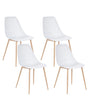 Set of 4 Dining Chairs White Syntehtic Seat Metal Legs Modern Simple Minimalistic Seating Beliani