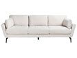 Sofa Beige Fabric Polyester Upholstery Metal Legs 4 Seater Thickly Padded Minimalist Style Living Room Furniture Beliani