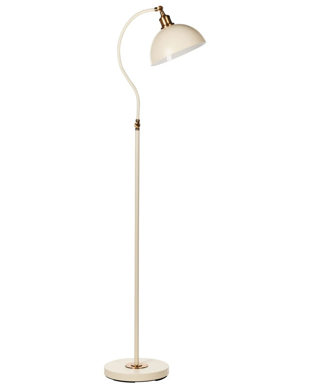 Floor Lamp Beige Metal Adjustable Shade and Arm On-Off Switch Bedroom Living Room Home Office Lighting Industrial Design Beliani