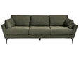 Sofa Green Fabric Polyester Upholstery Metal Legs 4 Seater Thickly Padded Minimalist Style Living Room Furniture Beliani