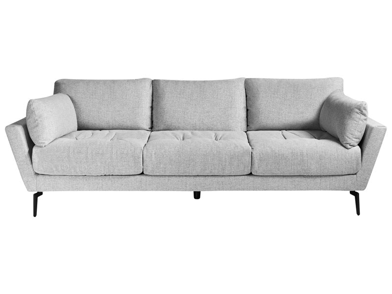 Sofa Grey Fabric Polyester Upholstery Metal Legs 4 Seater Thickly Padded Minimalist Style Living Room Furniture Beliani