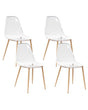 Set of 4 Dining Chairs Transparent  Syntehtic Seat Metal Legs Modern Simple Minimalistic Seating Beliani
