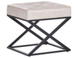 Footstool Beige Faux Leather with Metal Legs Bedroom Living Room Seating Accessories Beliani