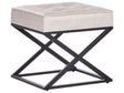 Footstool Beige Faux Leather with Metal Legs Bedroom Living Room Seating Accessories Beliani