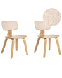 Set of 2 Dining Chairs Light Wood and Beige Polyester Boucle Fabric Bendwood Legs Retro Traditional Style Beliani