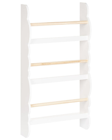 Wall Bookshelf White 3 Tier Pine Wood MDF Kids Room Beliani