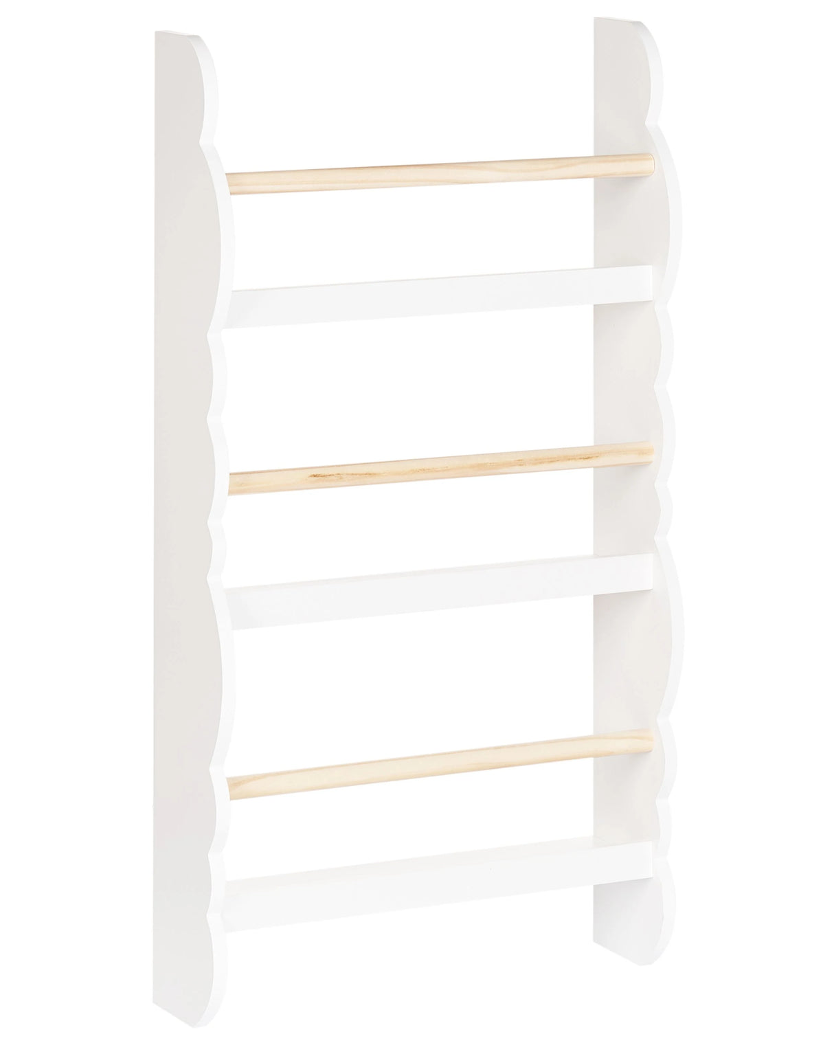 Wall Bookshelf White 3 Tier Pine Wood MDF Kids Room Beliani