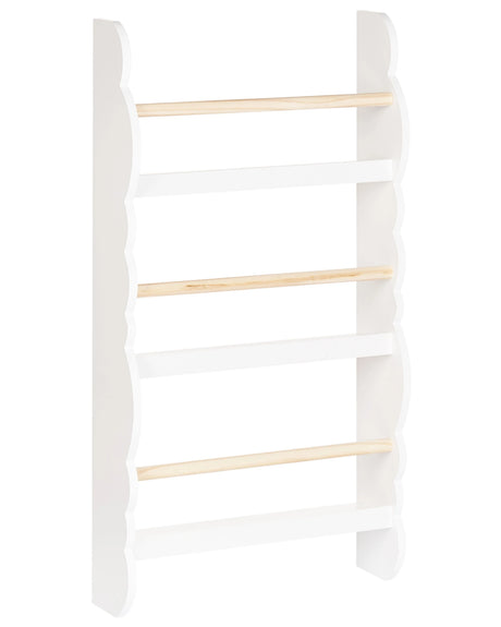 Wall Bookshelf White 3 Tier Pine Wood MDF Kids Room Beliani
