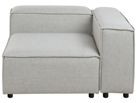 Left Hand Corner Section Light Grey Polyester 1-Seat Sofa Module Modern Single-Seat Black Legs Living Room Beliani