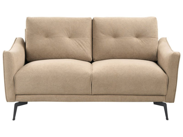 2 Seater Sofa Brown Fabric Water-Reppelent Classic Style Sofa Beliani