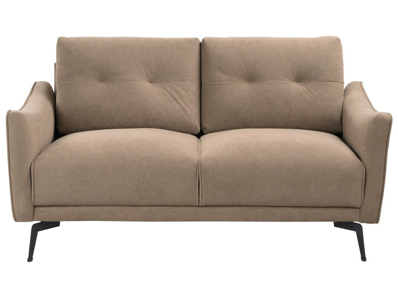 2 Seater Sofa Brown Fabric Water-Reppelent Classic Style Sofa Beliani
