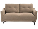 2 Seater Sofa Brown Fabric Water-Reppelent Classic Style Sofa Beliani