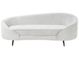 Sofa Off-White Fabric Glamour Curved Retro Styled 3 Seater with Black Metallic Legs Beliani