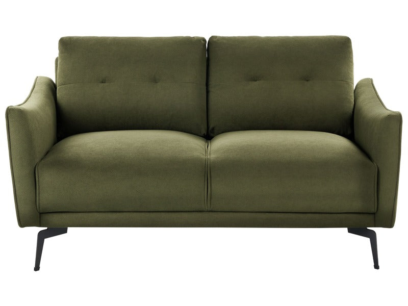 2 Seater Sofa Green Fabric Water-Reppelent Classic Style Sofa Beliani