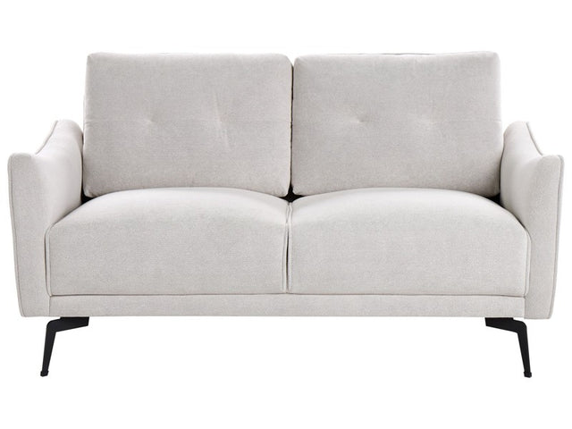 2 Seater Sofa Off-White Fabric Water-Reppelent Classic Style Sofa Beliani