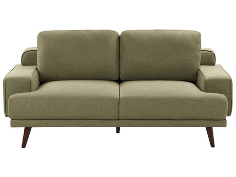 2 Seater Sofa Green Fabric Water-Reppelent Classic Style Sofa Beliani