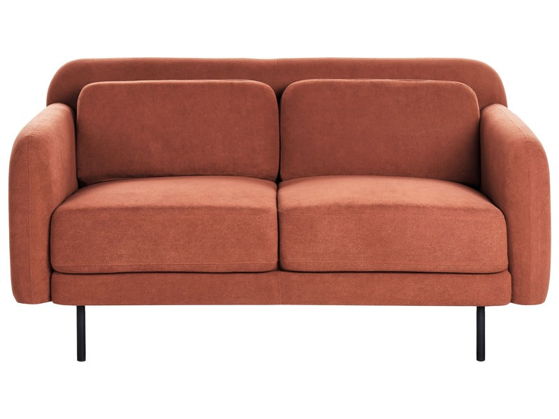 2 Seater Sofa Orange Fabric Water-Reppelent Classic Style Sofa Beliani