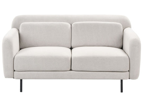 2 Seater Sofa Off-White Fabric Water-Reppelent Classic Style Sofa Beliani