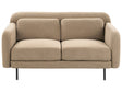 2 Seater Sofa Brown Fabric Water-Reppelent Classic Style Sofa Beliani