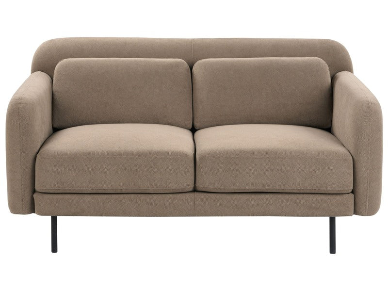 2 Seater Sofa Brown Fabric Water-Reppelent Classic Style Sofa Beliani