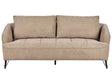 3 Seater Sofa Brown Fabric Upholstery Additional Pillows Modern Style Living Room Furniture Beliani