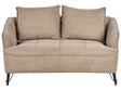 2 Seater Sofa Brown Fabric Upholstery Additional Pillows Modern Style Living Room Furniture Beliani