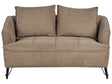 2 Seater Sofa Brown Fabric Upholstery Additional Pillows Modern Style Living Room Furniture Beliani