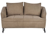 2 Seater Sofa Brown Fabric Upholstery Additional Pillows Modern Style Living Room Furniture Beliani