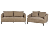 Sofa Set 2 and 3 Seater Brown Fabric Upholstery Additional Pillows Modern Style Living Room Furniture Beliani