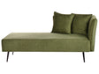 Chaise Lounge Green Right Hand Polyester Fabric Upholstery with Decorative Cushions Metal Legs Modern Design Living Room Beliani