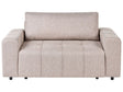 2 Seater Sofa Bed Light Brown Fabric Upholstery with Storage Thickly Padded Modern Style Living Room Furniture Beliani