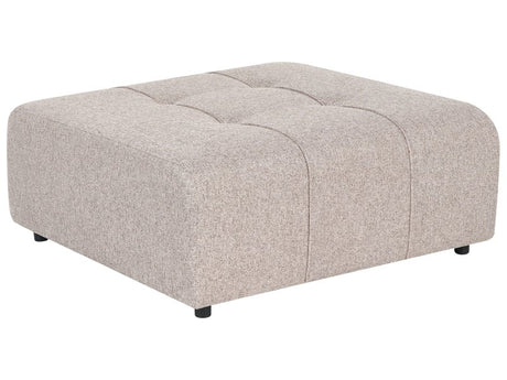 Ottoman Light Brown Polyester Upholstered Modular Sofa Element Square Footstool Black Legs Modern Style Beliani