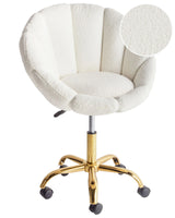 Office Swivel Chair White Boucle with Starbase Adjustable Height Modern Design Home Office Beliani