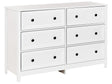 6 Drawer Chest White Black Accents Engineered Wood Solid Wood Legs Living Room Stylish Retro Beliani