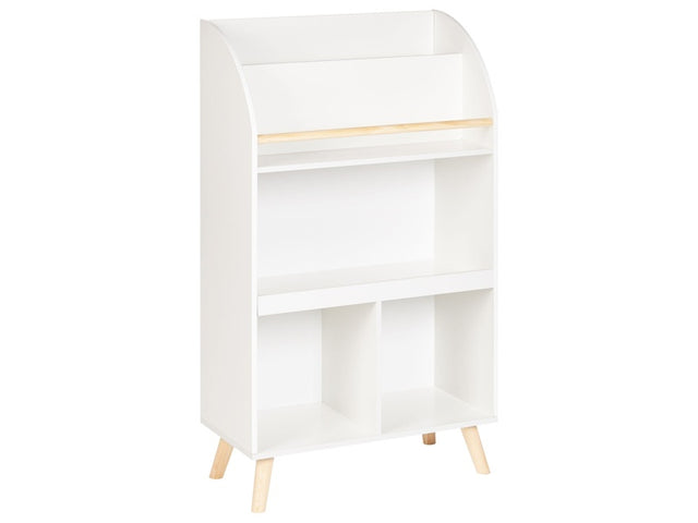 3 Tier Bookshelf White Pine Wood MDF Shelves Beliani