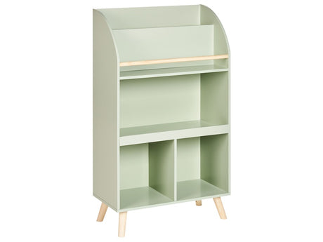 3 Tier Bookshelf Light Green Pine Wood MDF Shelves Beliani