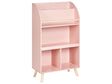 3 Tier Bookshelf Pastel Pink Pine Wood MDF Shelves Beliani