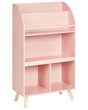 3 Tier Bookshelf Pastel Pink Pine Wood MDF Shelves Beliani