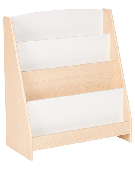 4 Tier Bookshelf Light Wood MDF Shelves Beliani