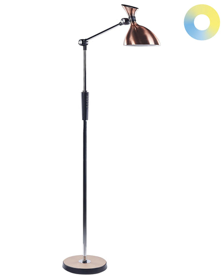 Floor LED Lamp Copper Synthetic Material 169 cm Height Dimming CCT Modern Lighting Home Office Beliani