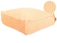 Floor Cushion Peach Pink Cotton 55 x 55 x 20 cm Square Fabric Velvet Structure Ribbed Corduroy Seating Pouffe Beliani