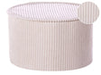 Pouffe Light Beige Cotton 40 x 25 cm Round Fabric Velvet Structure Ribbed Corduroy Removable Cover Machine Washable Beliani