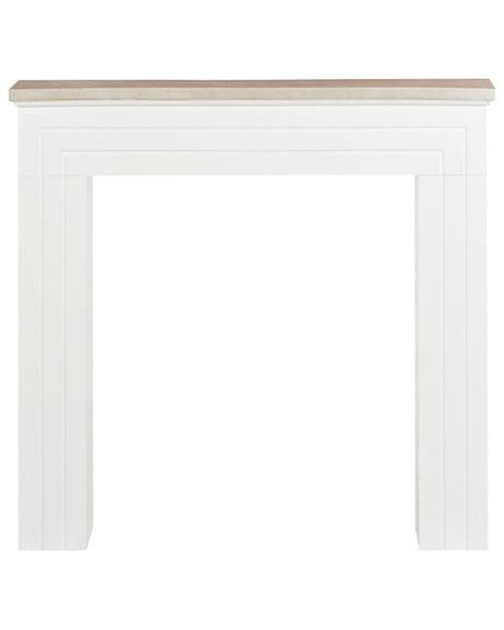 Fireplace Mantel Black MDF 110 x 22 x 104 cm Fireplace Surround Cottage Scandinavian Living Room Beliani