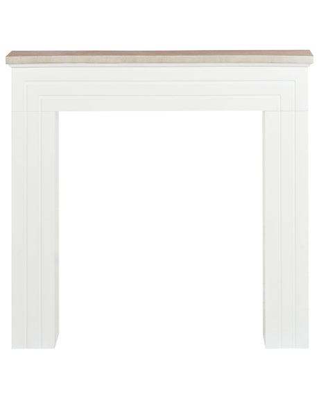 Fireplace Mantel Black MDF 110 x 22 x 104 cm Fireplace Surround Cottage Scandinavian Living Room Beliani