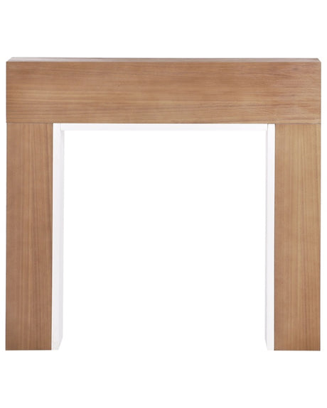 Fireplace Mantel Light Wood Tone MDF 110 x 19 x 102 cm Fireplace Surround Classic Modern Style Living Room Beliani